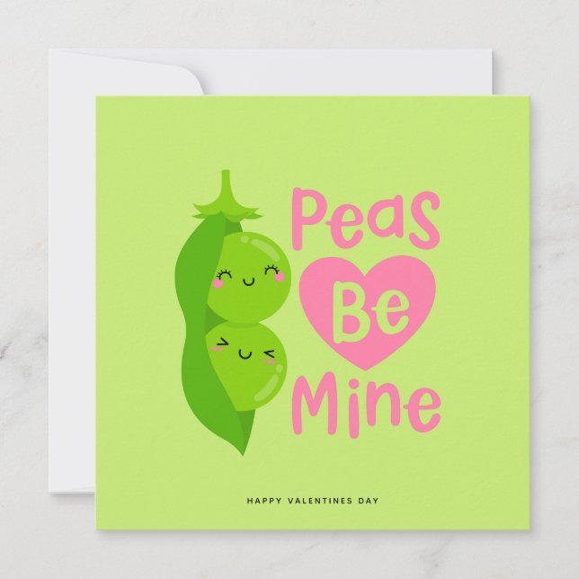 Tarjeta Festiva Funny Peas Día de San Valentín Romantic Card (Anverso)