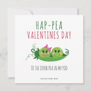 Tarjeta Festiva Funny Peas Día de San Valentín Romantic Card