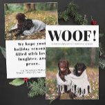 Tarjeta Festiva Funny Perro Navidades de los amantes de los amante<br><div class="desc">Trae alegría y risas a la temporada de fiestas con esta divertida tarjeta de vacaciones personalizada para los Navidades de Perro Lover! Diseñada para los propietarios de mascotas a los que les encanta compartir un poco de humor, esta tarjeta ofrece espacio para dos adorables fotos de perros con un divertido...</div>