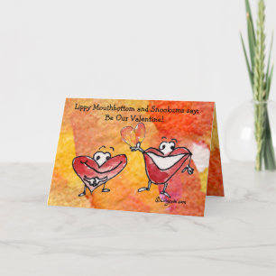 Tarjeta Festiva Funny Personalizado Valentine Card Hearts