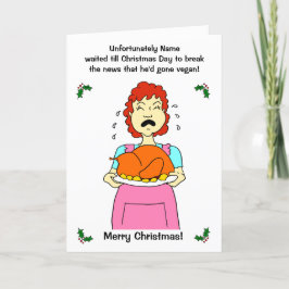 Tarjeta Festiva Funny Personalizado Vegan Navidades de Mamá turca