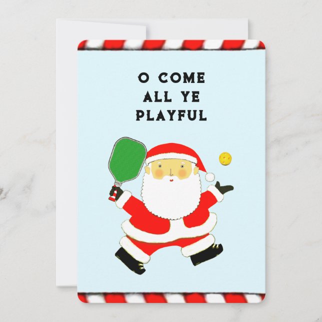 Tarjeta Festiva Funny Pickleball Navidades (Anverso)