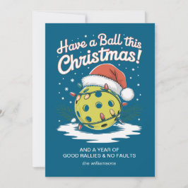 Tarjeta Festiva Funny Pickleball Navidades enciende tu saludo