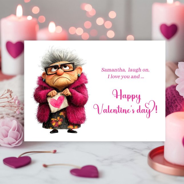 Tarjeta Festiva Funny Quirky Lady Being Extra Valentine's day (Funny Quirky Lady Being Extra Valentine

)