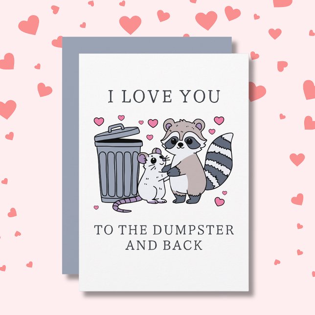 Tarjeta Festiva Funny Raccoon Valentines Day (Funny Raccoon Valentines Day Holiday Card)