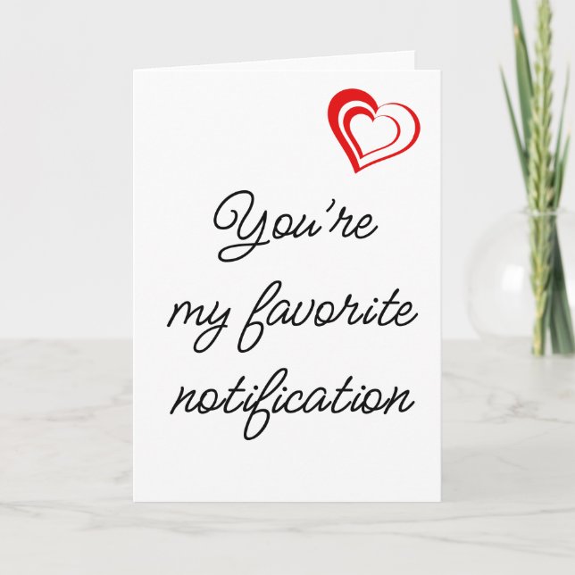Tarjeta Festiva Funny Red Heart Notification Valentines Day (Anverso)