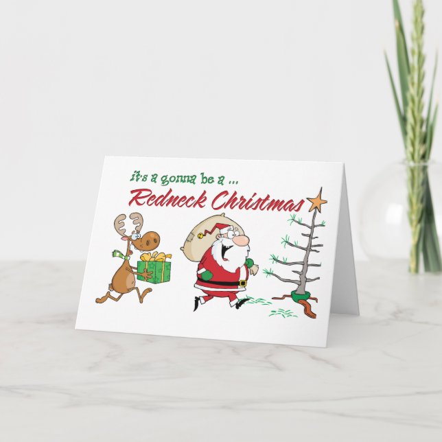 Tarjeta Festiva Funny Redneck Navidades (Anverso)