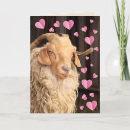 Tarjeta Festiva Funny Romantic Goat El día de San Valentín