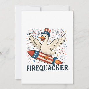 Tarjeta Festiva Funny Rubber Duck Estados Unidos Patriotic Firequa