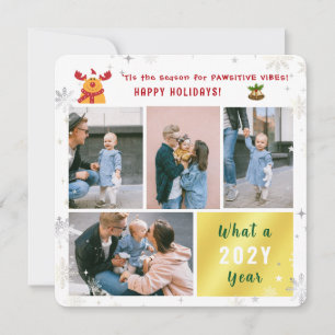 Tarjeta Festiva Funny Rudolph 4 Fotos Collage Happy Holidays Cute