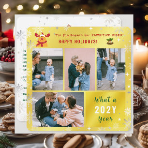 Tarjeta Festiva Funny Rudolph Happy Holidays Cute Golden 4 fotos