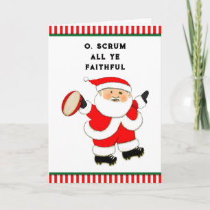 Tarjeta Festiva Funny Rugby