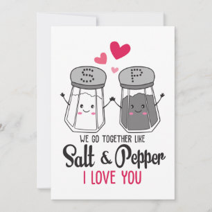 Tarjeta Festiva Funny Salt and Pepper Card, divertida El día de Sa