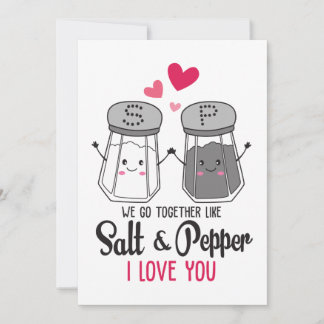 Tarjeta Festiva Funny Salt and Pepper Card, divertida El día de Sa