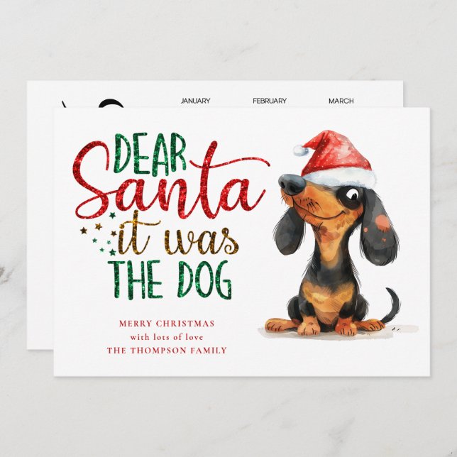 Tarjeta Festiva Funny Santa It Era Perro 2026 Navidades del calend (Anverso / Reverso)