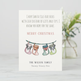 Tarjeta Festiva Funny Santa llena acciones con Navidades en efecti