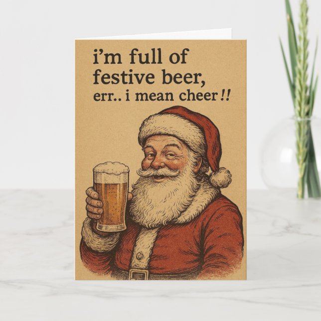 Tarjeta Festiva Funny Santa Xmas card  (Anverso)