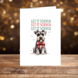 Tarjeta Festiva Funny Schnauzer Dog Navidades Felices Fiestas