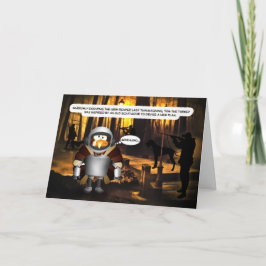 Tarjeta Festiva Funny Sci-Fi Twist on Tom the Turkey Thanksgiving