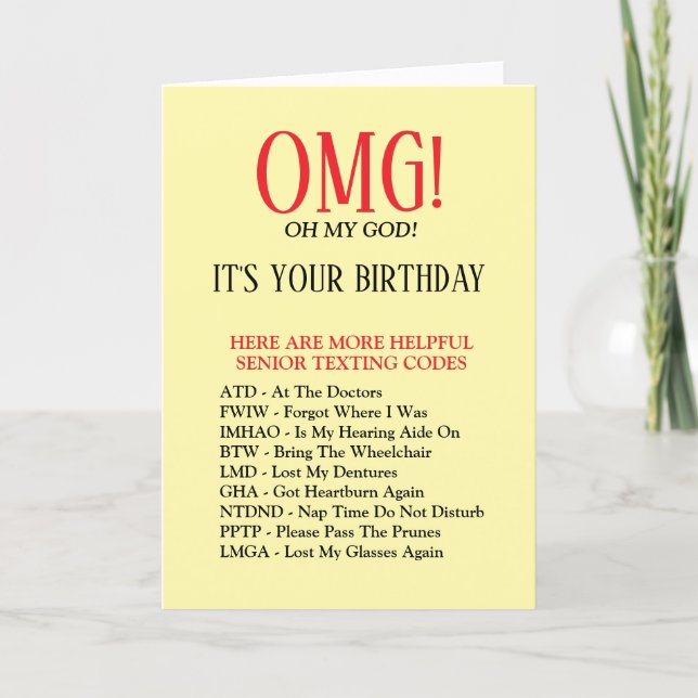 Tarjeta Festiva Funny Senior Birthday Card (Anverso)