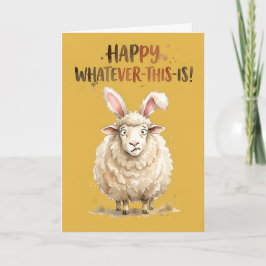 Tarjeta Festiva Funny Sheep Bunny Ears Easter Animal Humor