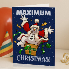 Tarjeta Festiva Funny Snowman Maximum Christmas Surprise Cartoon