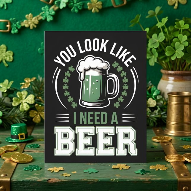 Tarjeta Festiva Funny St Patrick Days Beer Humor (Subido por el creador)