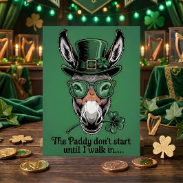 Tarjeta Festiva Funny St. Patrick’s Day Donkey Greeting Card