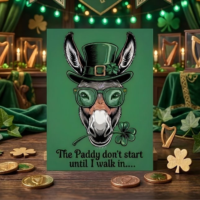 Tarjeta Festiva Funny St. Patrick’s Day Donkey Greeting Card (Subido por el creador)