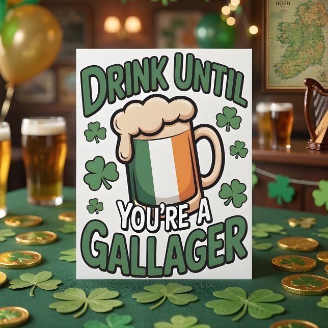 Tarjeta Festiva Funny St Patrick’s Day Gallagher Card (Subido por el creador)