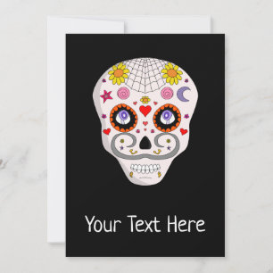 Tarjeta Festiva Funny Sugar Skull Card