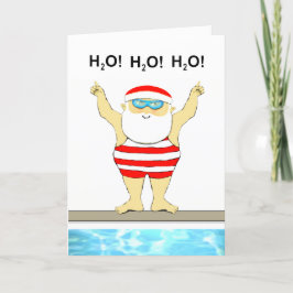 Tarjeta Festiva Funny Swimmer Navidades