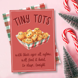 Tarjeta Festiva Funny Tiny Tots Watercolor Plaid Merry Christmas