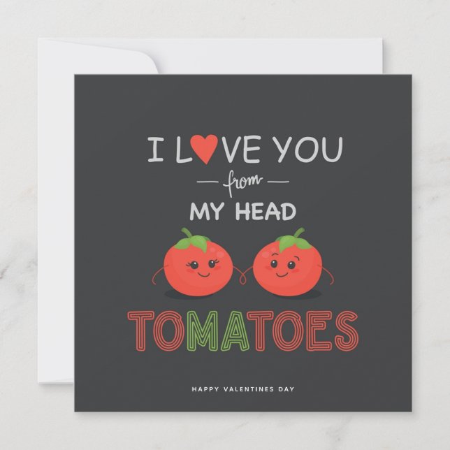 Tarjeta Festiva Funny Tomato Día de San Valentín Romantic Card (Anverso)
