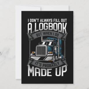 Tarjeta Festiva Funny Trucker Logbook Truck Driver