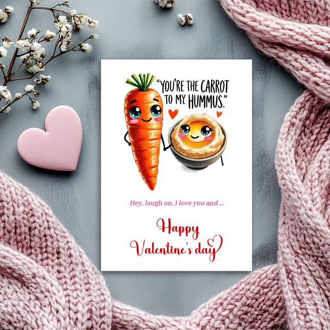 Tarjeta Festiva Funny Valentine Card with Cute Cartoon Fruit Humor (Funny Valentine Card with Cute Cartoon Fruit Humor)