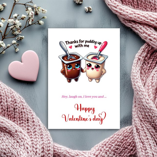 Tarjeta Festiva Funny Valentine’s Day Love Card with Cartoon Food (Funny Valentine’s Day Love Card with Cartoon Food)