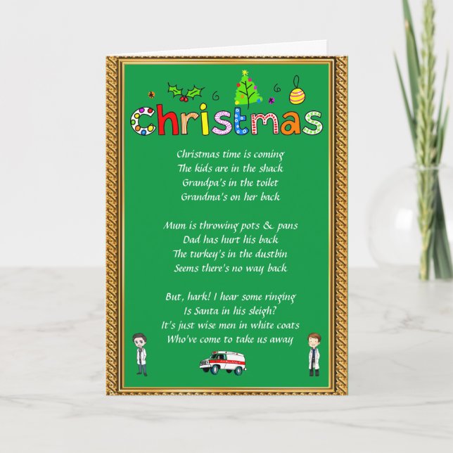 Tarjeta Festiva Funny Verse Navidades (Anverso)