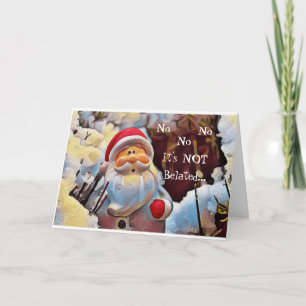 Tarjeta Festiva Funny Vintage Belated Santa Card