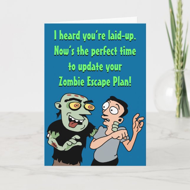 Tarjeta Festiva Funny Zombie Get Well Card (Anverso)
