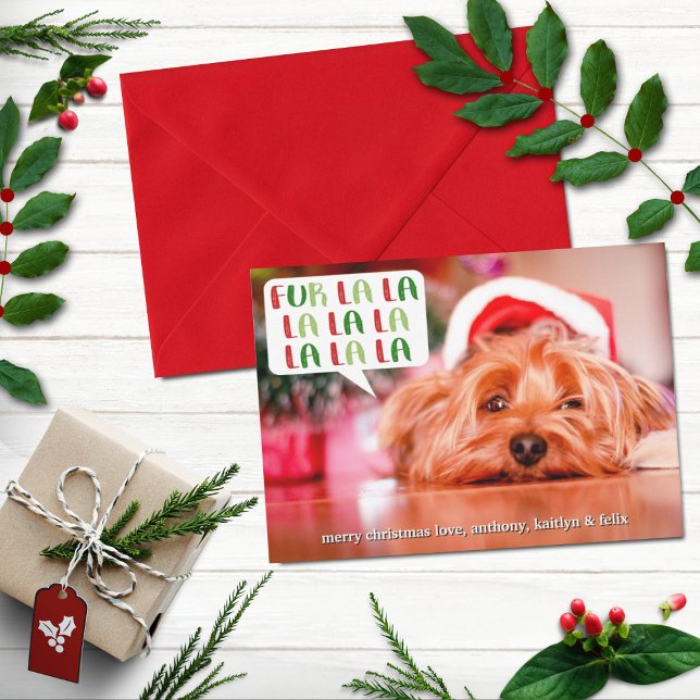 Tarjeta Festiva Fur La La La La | Foto de feriado Mascota (Subido por el creador)