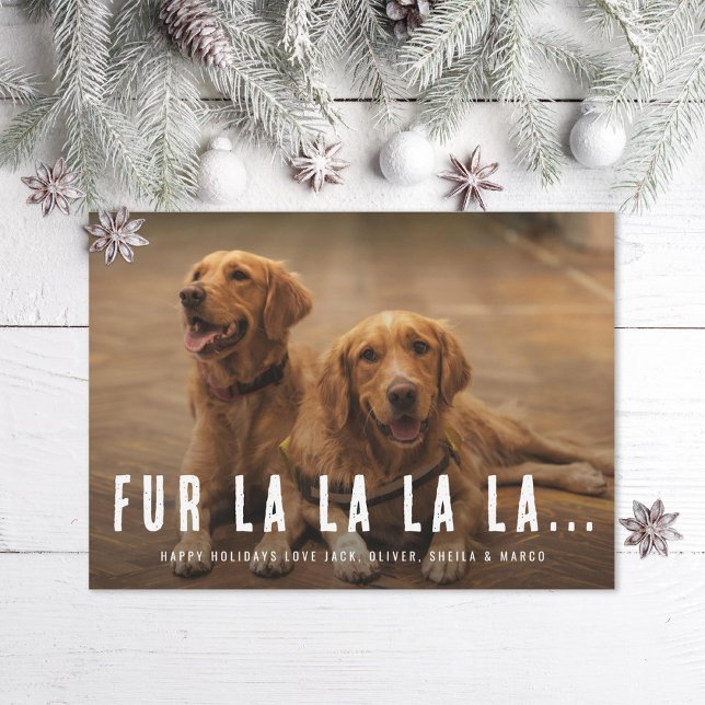 Tarjeta Festiva Fur La La La La Mascota Foto Navidades de perros (Subido por el creador)