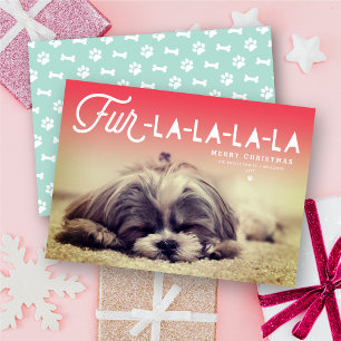 Tarjeta Festiva Fur La La La Script Dog Lover Foto Funny Mascota