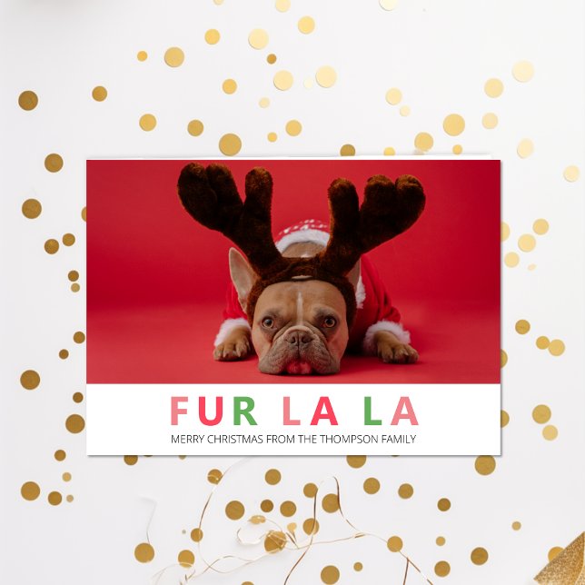 Tarjeta Festiva Fur La La Navidades Divertida Mascota Perro Lover  (Subido por el creador)