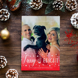 Tarjeta Festiva Furia y flor - Foto de Navidades Mascotas