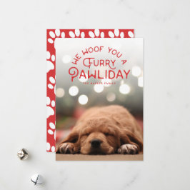Tarjeta Festiva Furry Pawliday | Foto Mascota