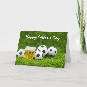 Tarjeta Festiva Fútbol Feliz día de padre con baile en la hierba p