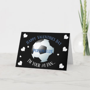 Tarjeta Festiva Fútbol gracioso, soy tu fan número 1 de San Valent