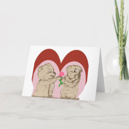 Tarjeta Festiva Fuzzy Bears Valentine Card