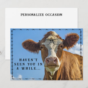 Tarjeta Festiva Gafas de granja de rancho occidental divertido paí